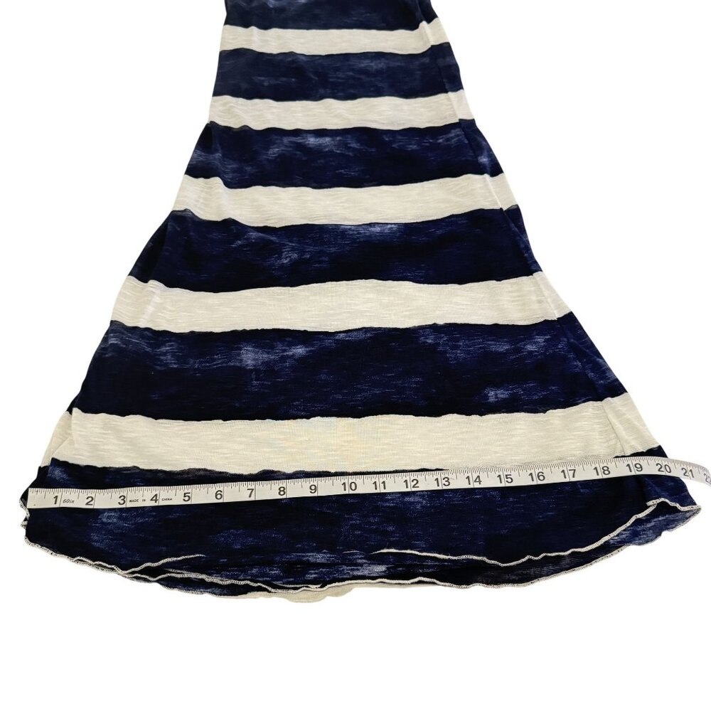 Letarte Women's Handmade Stripe Navy Blue White Sheer Wide Leg Swim Cover Up M - Picture 8 of 10